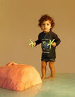 T-shirt + Calções de Banho UPF80 para Bebé Menino 'Peixe', Azul