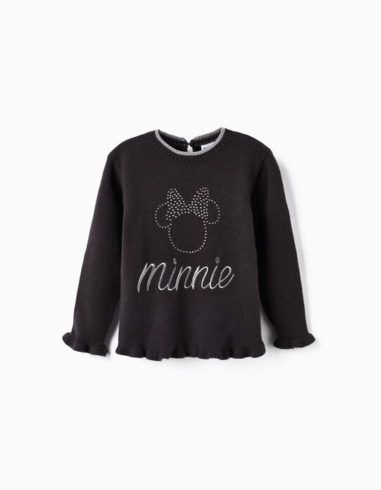 Knitted Jumper for Girls 'Minnie', Dark Grey