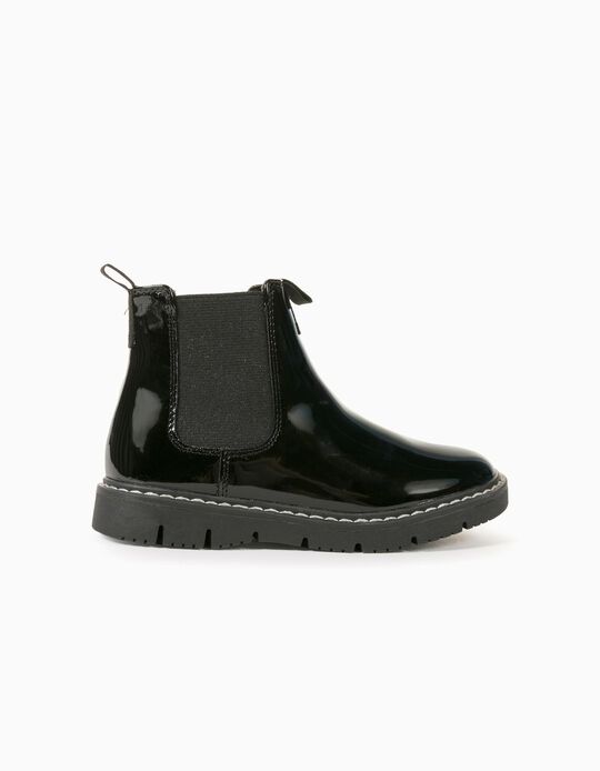 Patent Ankle Boots for Girls, Black