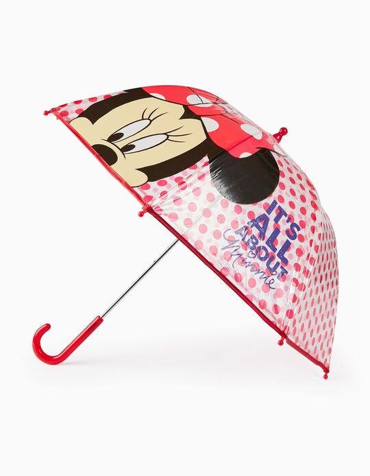Umbrella for Babies and Girls 'Minnie', Transparent/Red