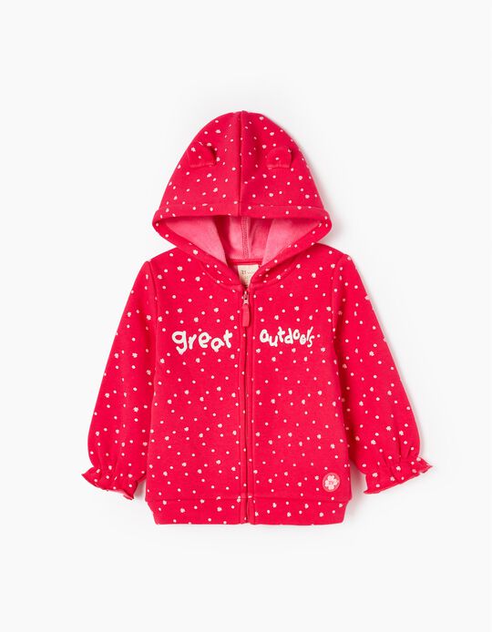 Hooded Jacket with Thermal Effect for Baby Girls 'Clover', Pink