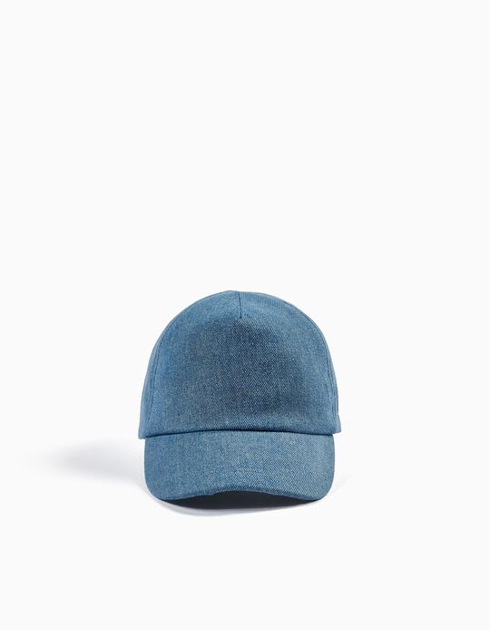 Denim Cap for Girls, Blue