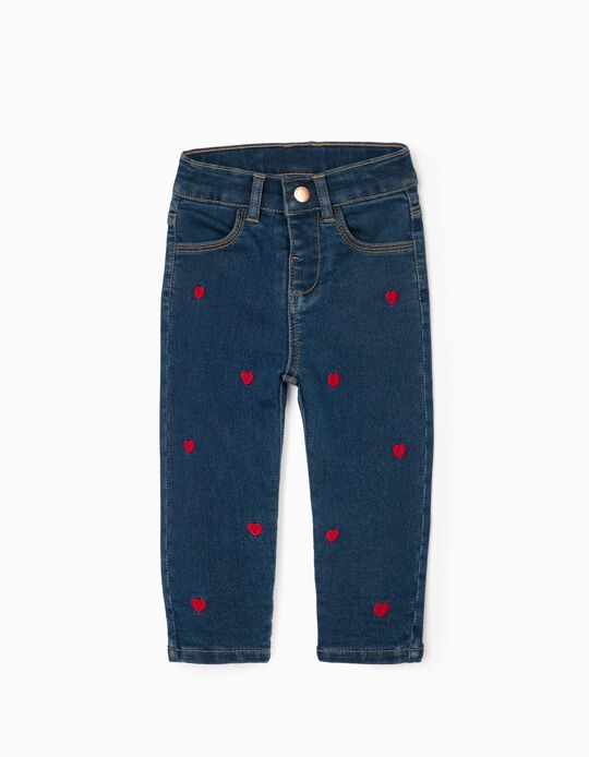 Lined Jeans for Baby Girls, Blue