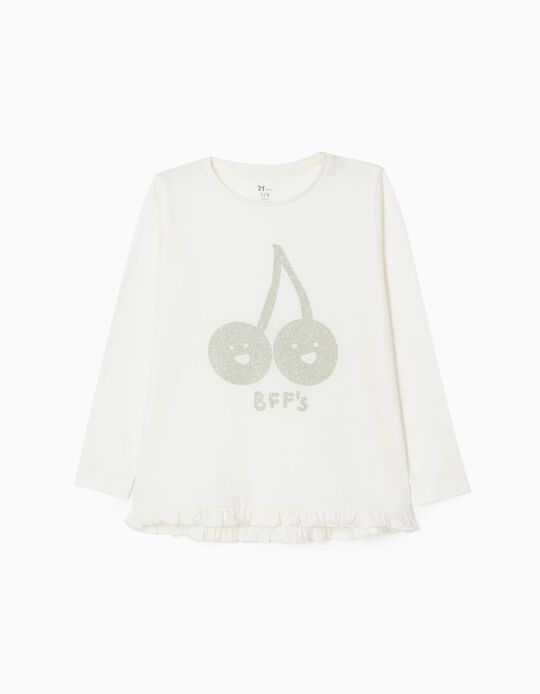 Camiseta de Manga Larga para Niña 'BFF', Blanca