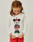 Pyjama en Velours Fille 'Minnie', Blanc/Rouge