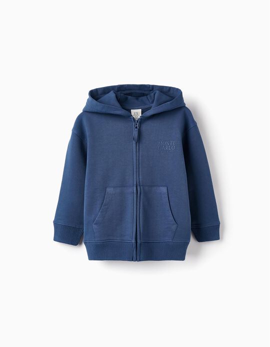 Cotton Hooded Jacket for Boys, 'Monte Carlo', Dark Blue