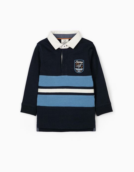 Short Sleeve Polo Shirt for Baby Boys, Blue