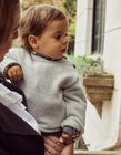 Camisola de Lã com Babywool para Bebé Menino, Cinza