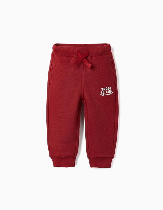 Carded Joggers for Baby Boy 'Skate it Out', Red