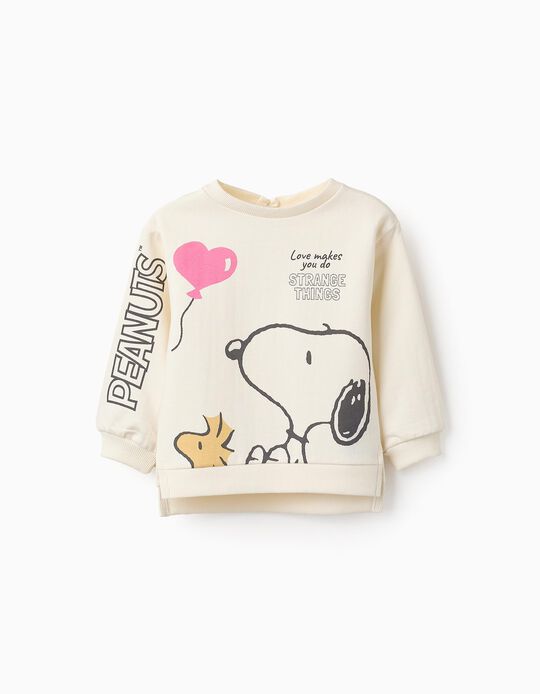 Comprar Online Sweat de Algodão para Bebé Menina 'Snoopy & Woodstuck', Branco