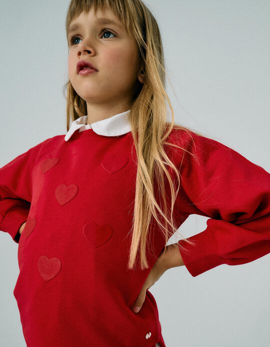 Comprar Online Sweat para Menina 'Corações', Vermelho