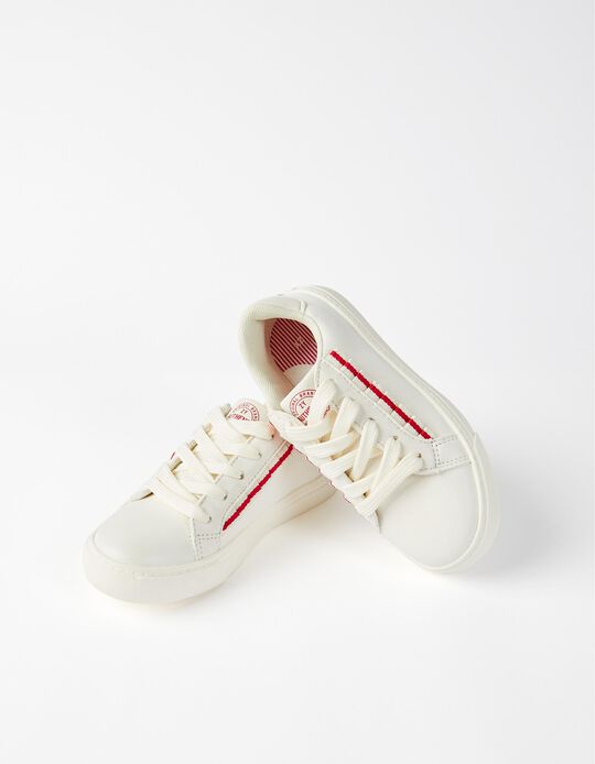 Zapatillas para Niña 'ZY Authentic', Blanco/Rojo