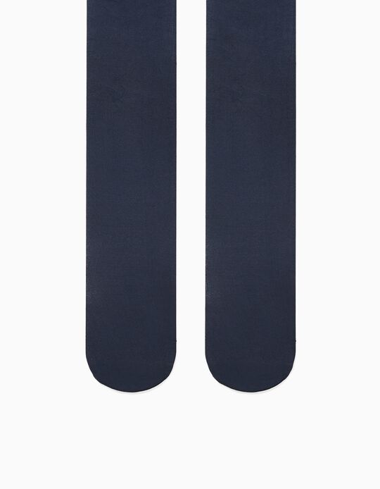 Pack 2 Collants de Microfibra para Menina 40 DEN, Azul Escuro