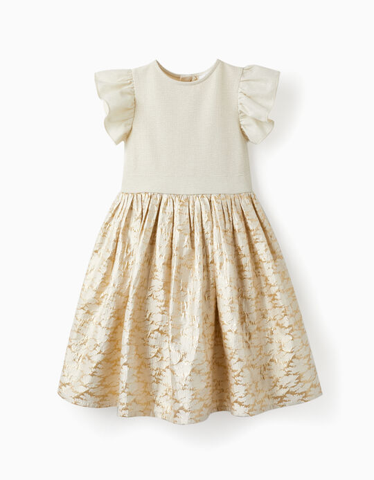 Dress with Lurex Threads and Iridescent Effects for Girls, Gold