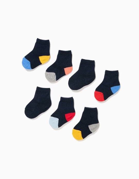 7-Pack Pairs of Socks for Baby Boys, Dark Blue