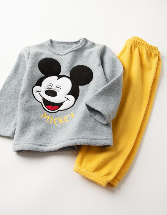 Polar Pyjamas for Baby Boys 'Mickey', Grey/Yellow