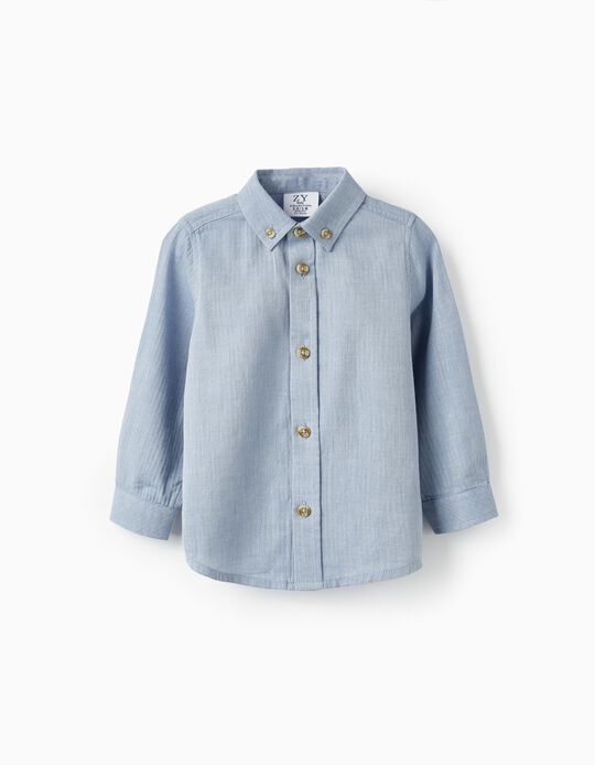 Comprar Online Camisa de Algodão para Bebé Menino, Azul
