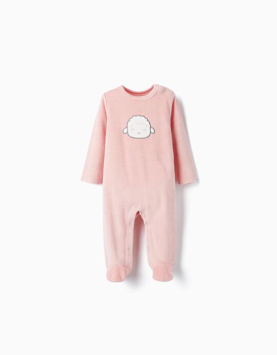 Velvet Babygrow for Baby Girls 'Sheep', Pink