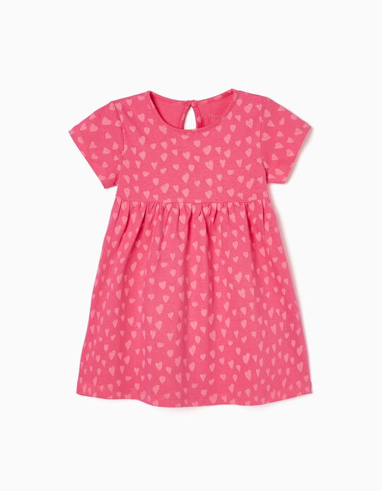Printed Dress for Baby Girls 'Hearts', Pink