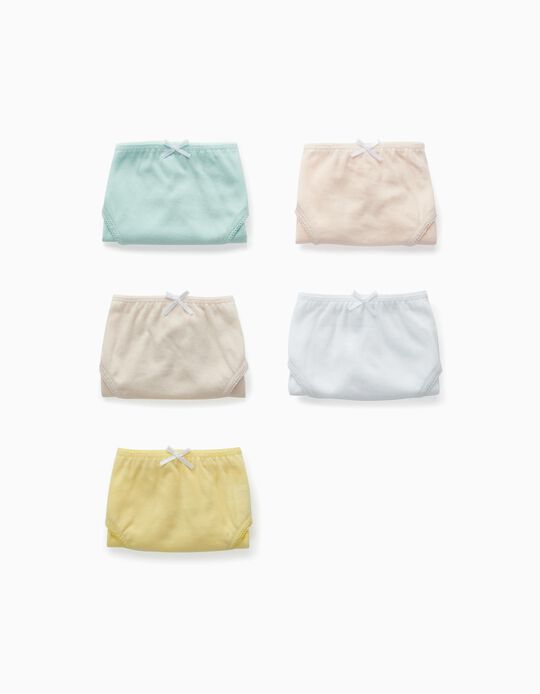 5 Cuecas Lisas para Menina, Multicolor
