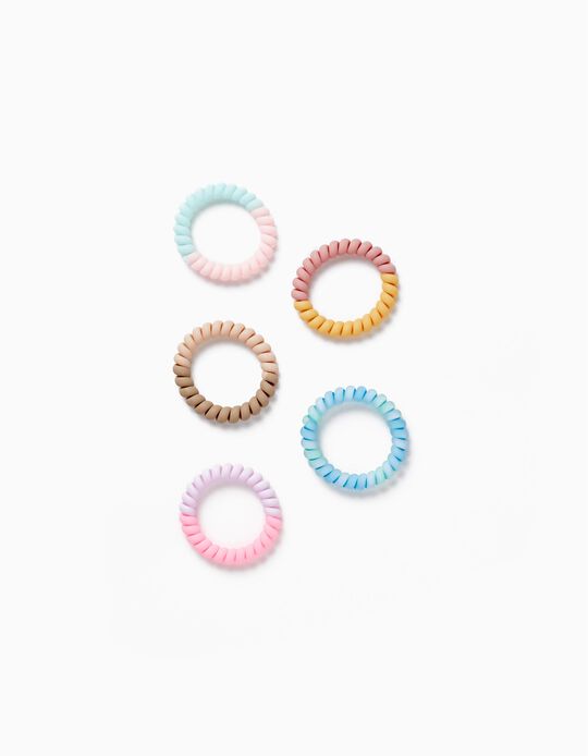 Pack of 5 Hair Elastics for Baby and Girl, Multicolour