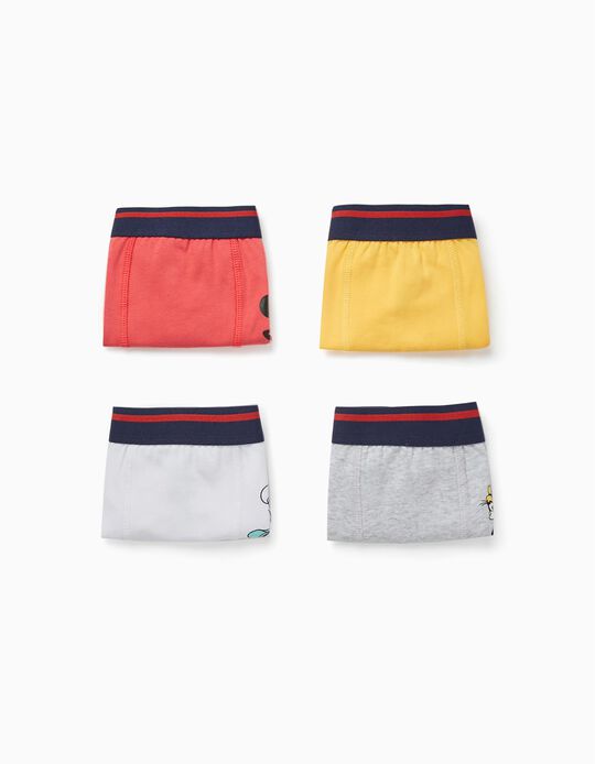4 Boxer Shorts for Boys 'Mickey', Multicoloured