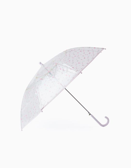 Comprar Online Guarda-chuva para Bebé e Menina 'Flores', Transparente/Rosa