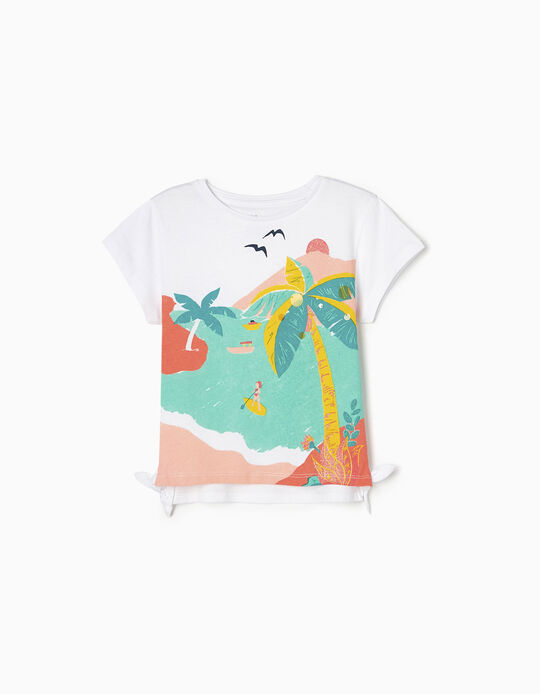 T-Shirt for Girls 'Tropical', White