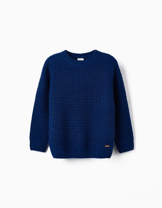 Knitted Sweater for Boys, Blue
