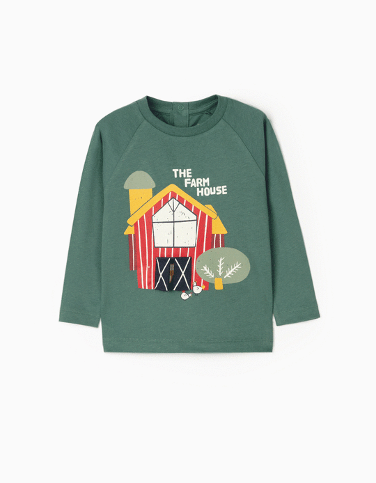 Long Sleeve T-Shirt for Baby Boys 'Farm House', Green