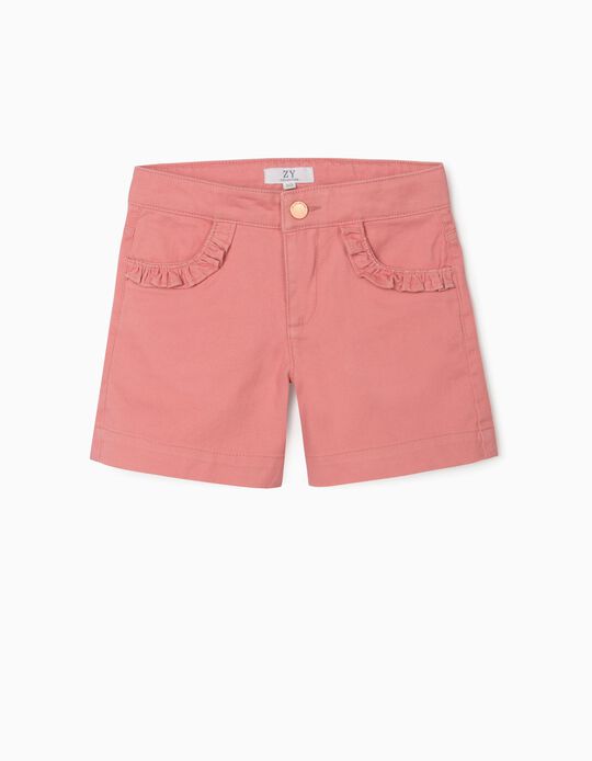 Twill Shorts for Girls, Pink