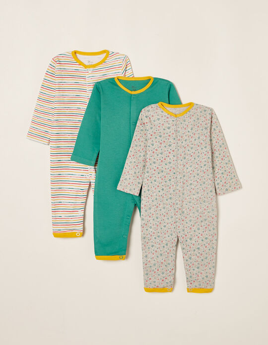 3 Sleepsuits for Babies 'Stars&Stripes'', Multicoloured