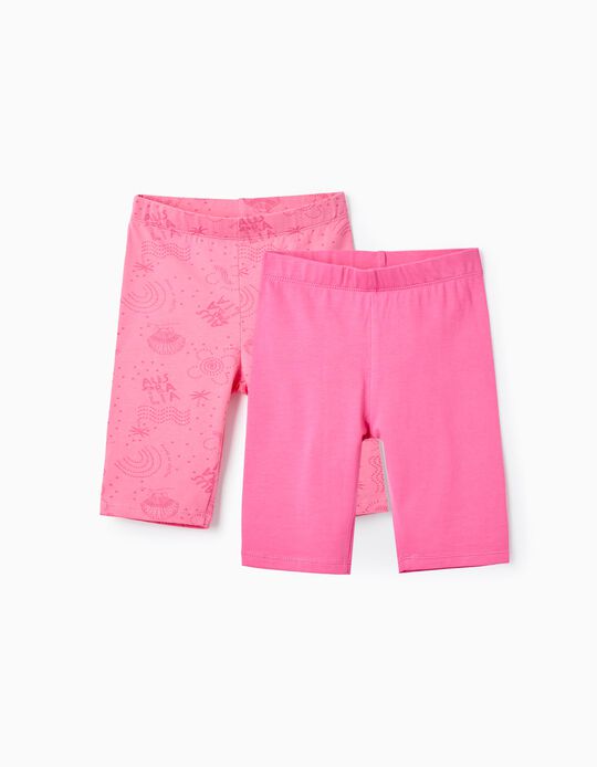 2 Tight Cotton Shorts for Girls 'Australia', Pink