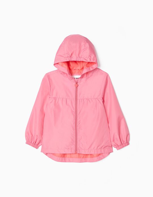 Hooded Windbreaker Jacket for Girls 'Cherries', Pink