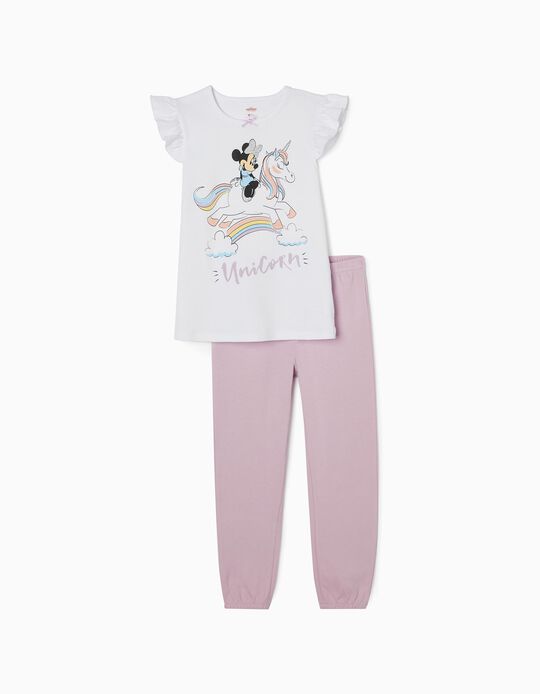 Pyjama en Coton Fille 'Minnie & Licornes', Lilas/Blanc