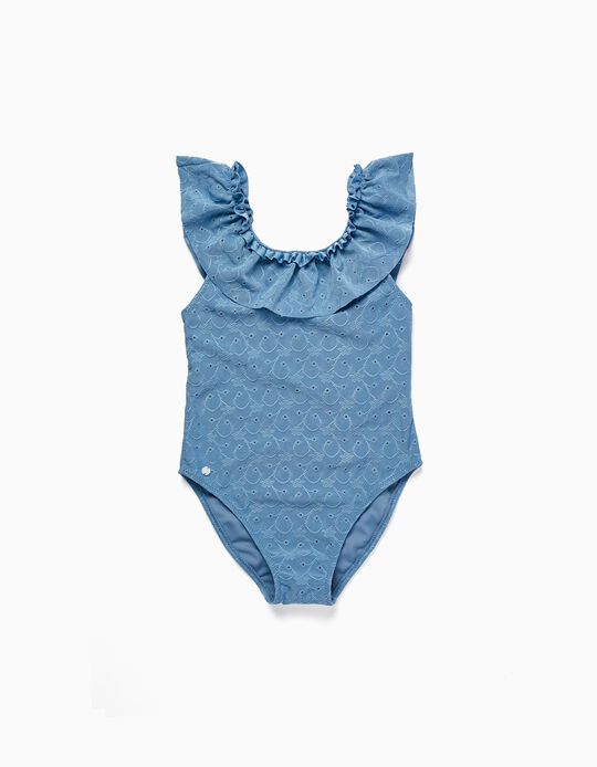 Floral Swimsuit with Ruffles for Girls 'You&Me', Blue