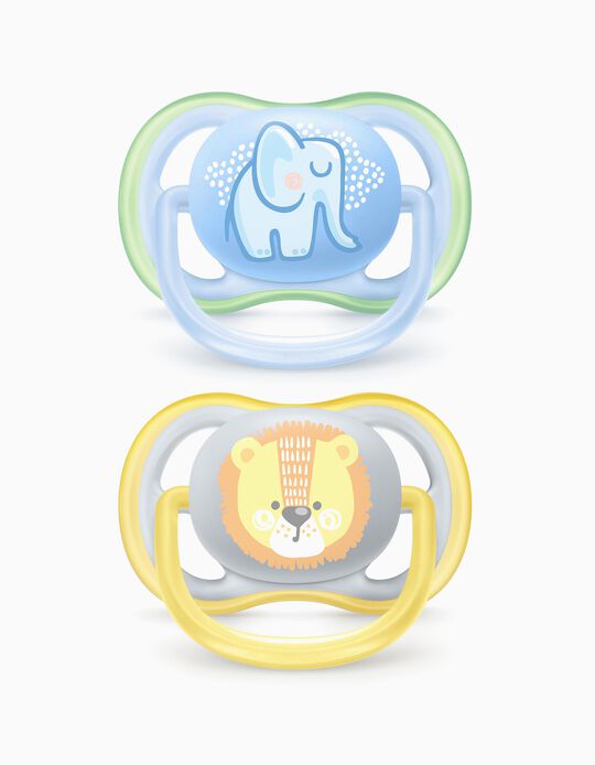 Pacifier Ultra Air Silicone Animal 0-6M Philips/Avent 2Un.