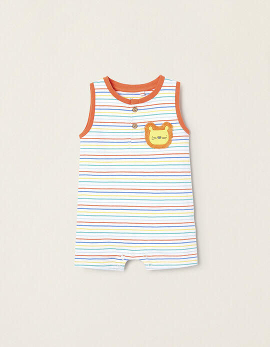 Striped Jumpsuit for Newborns 'Lion', Multicoloured