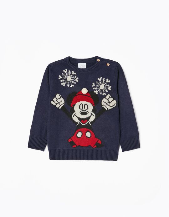 Fine-knit Jumper for Boys 'Mickey', Dark Blue