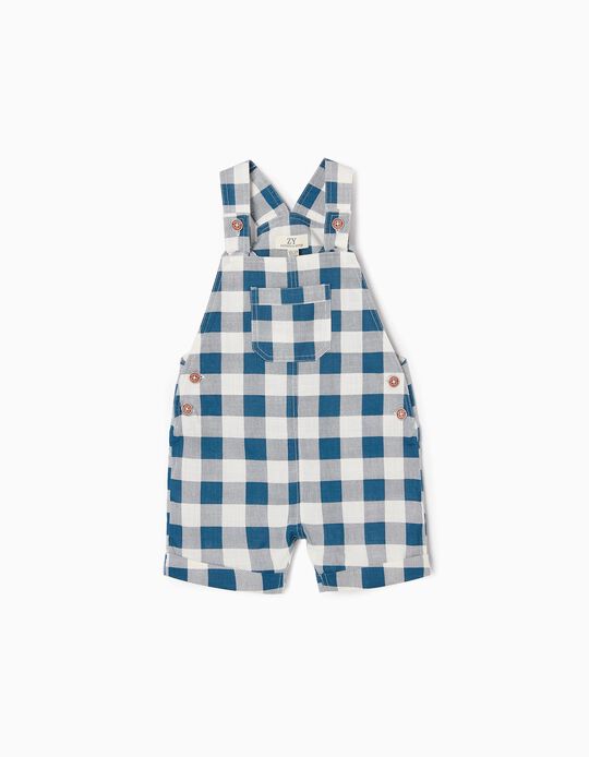 Cotton Vichy Jumpsuit for Baby Boys 'B&S', White/Blue
