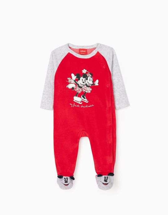 Sleepsuit for Newborn Babies 'My First Christmas', Red