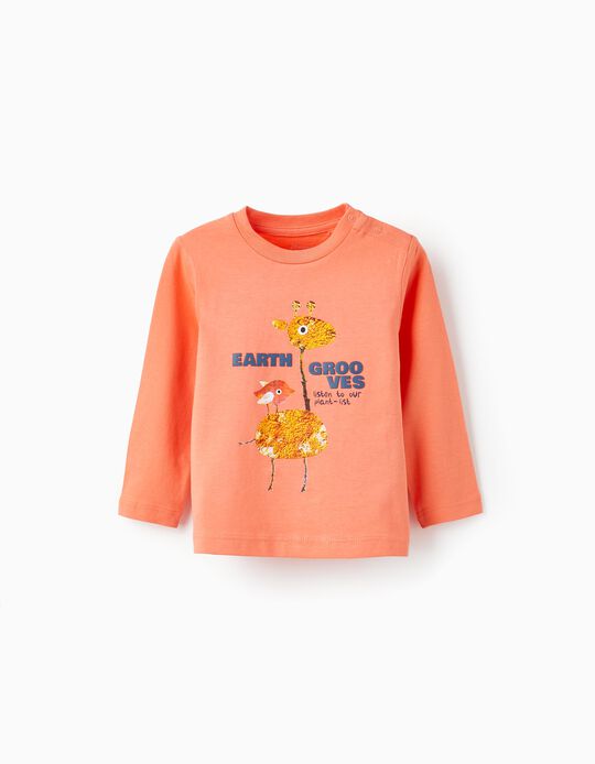 Comprar Online T-Shirt de Manga Comprida para Bebé Menino, Laranja