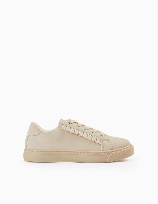 Buy Online Trainers with Ruffles for Girls, Beige