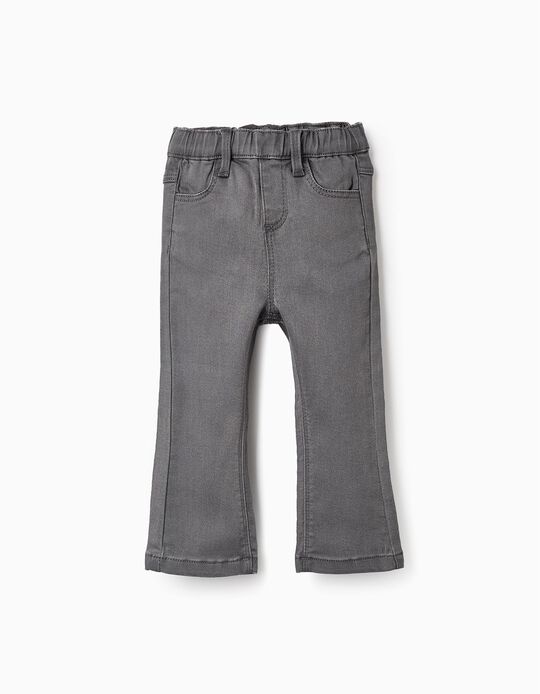 Buy Online Denim Trousers for Baby Girls 'Flare', Grey