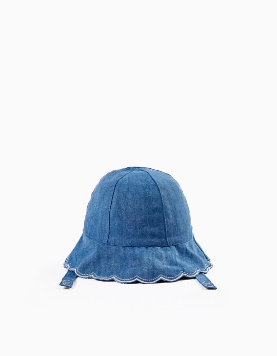 Hat with Straps for Baby Girls, Blue