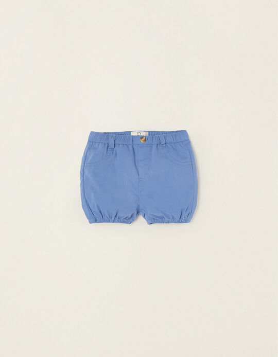 Twill Shorts for Newborns, Blue