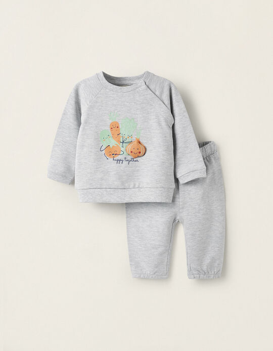 Sweatshirt + Joggers for Newborn Boys 'Happy Together', Grey