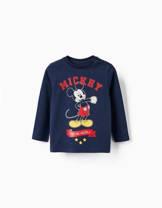 Comprar Online T-shirt de Algodão para Bebé Menino 'Mickey', Azul Escuro