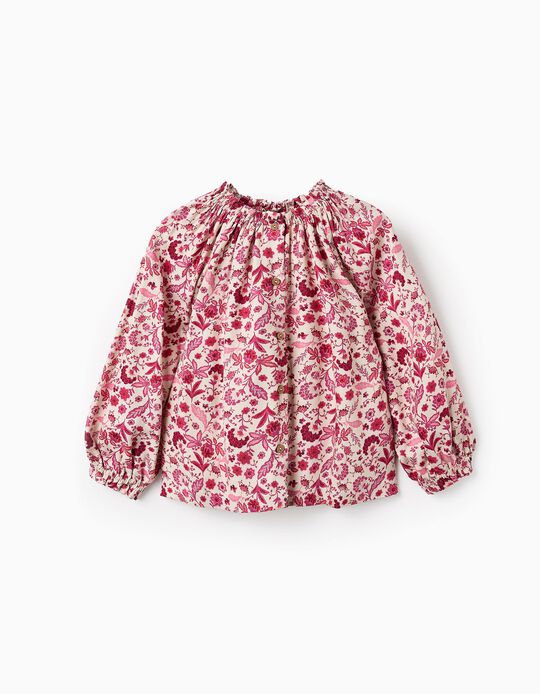 Comprar Online Camisa Floral para Menina, Rosa/Bege