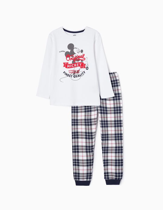 Cotton Pyjamas for Boys 'Mickey', White/Black/Red